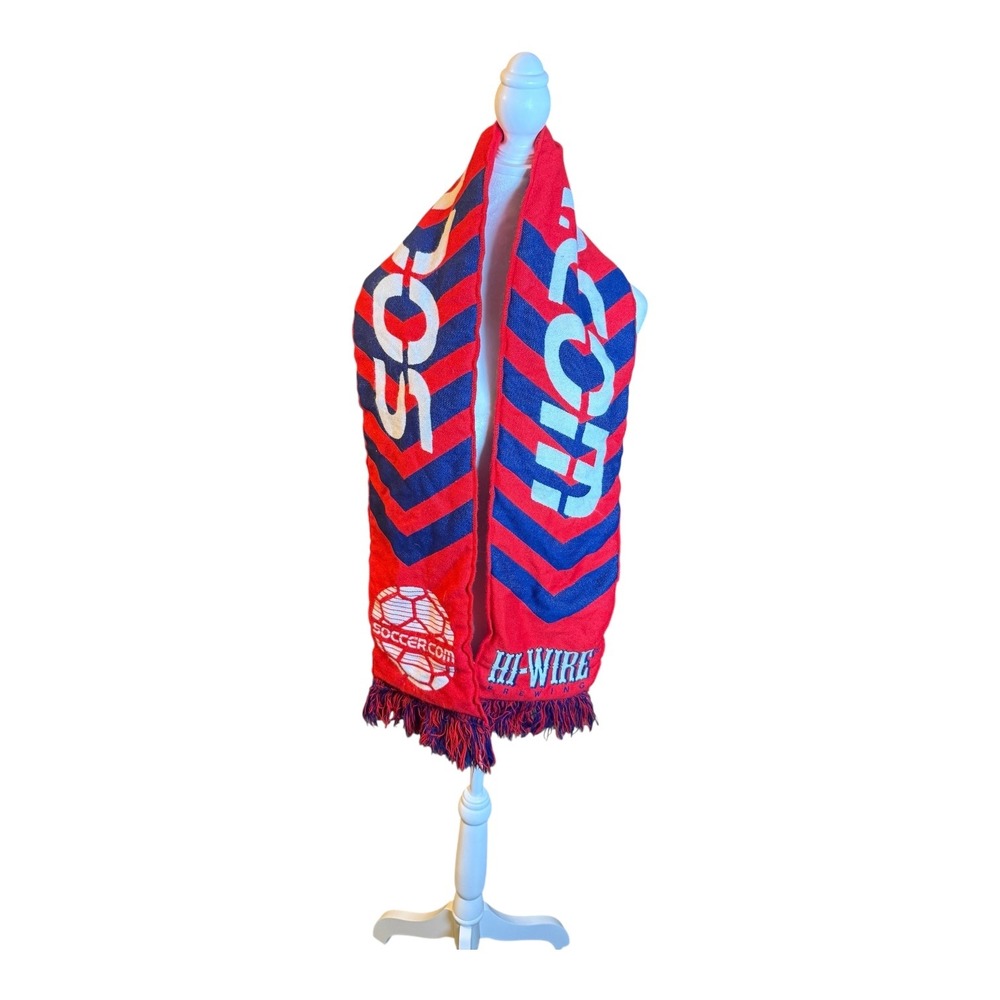 Ruffneck Soccer Hi-Wire Brewing Scarf Red Blue Soccer Fan‎ Accessory